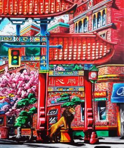 Chinatown Lion Diamond Painting