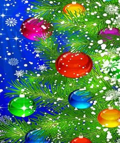 Christmas Tree Baubles Diamond Painting
