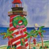 Christmas Lighthouse Beach Diamond Painting