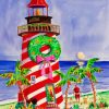 Christmas Lighthouse Beach Diamond Painting