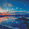 Crater Lake At Sunset Diamond Painting