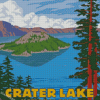 Crater Lake Illustration Diamond Painting