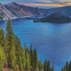 Crater Lake Oregon Landscape Diamond Painting