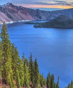 Crater Lake Oregon Landscape Diamond Painting
