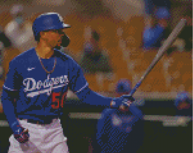 Dodger Baseball Player Diamond Painting