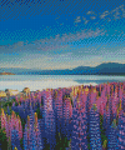 Flowers By Lake Tekapo Diamond Painting