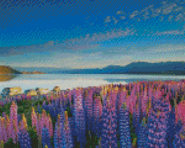 Flowers By Lake Tekapo Diamond Painting