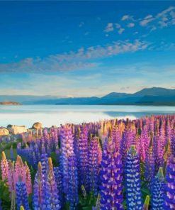 Flowers By Lake Tekapo Diamond Painting