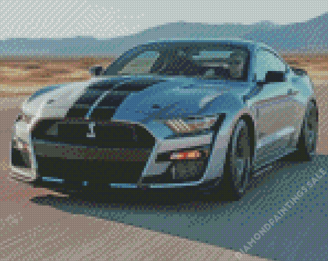 Grey Ford Mustang Shelby Luxury Car Diamond Painting