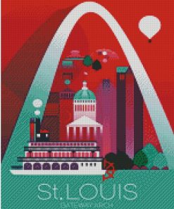 Saint Louis Gateway Arch Poster Diamond Painting