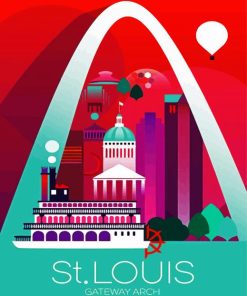 Saint Louis Gateway Arch Poster Diamond Painting