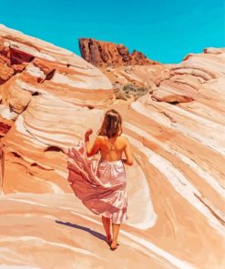 Girl In Valley Of Fire State Park Diamond Painting