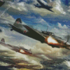 Green World War II Aircraft Diamond Painting