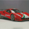 Red Ferrari 488 GT3 Car Diamond Painting