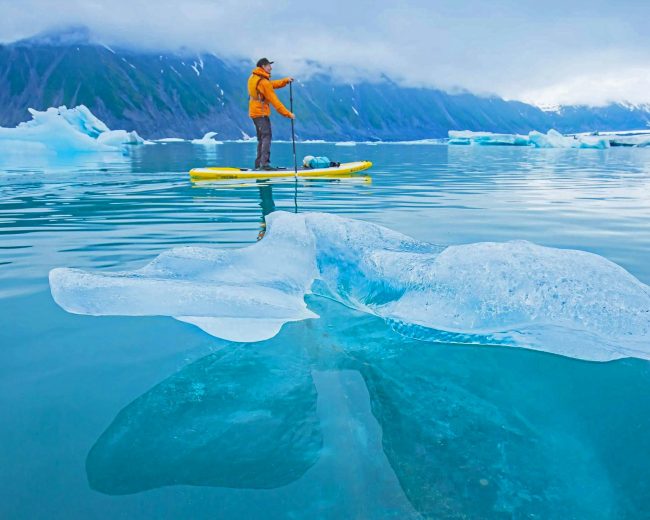 Paddleboarding In The Ice Diamond Painting