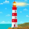 Lighthouse On Beach Diamond Painting