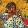 Little African Girl With Watermelon Diamond Painting