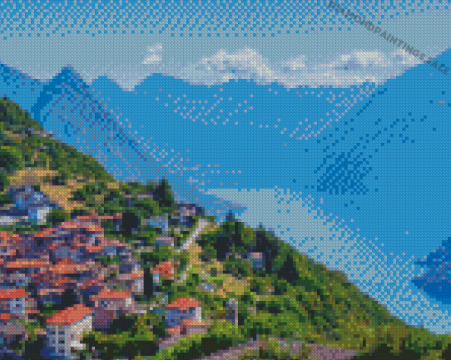 Lugano City In Switzerland Diamond Painting