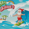 Merry Christmas Surfing Santa Diamond Painting
