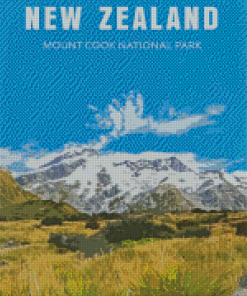 Mount Cook New Zealand Poster Diamond Painting