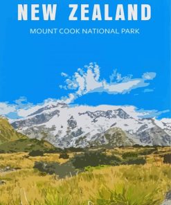Mount Cook New Zealand Poster Diamond Painting