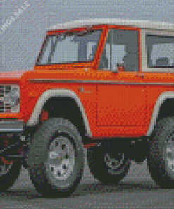 Orange Ford Bronco Diamond Painting