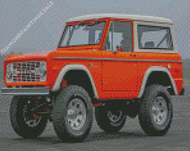 Orange Ford Bronco Diamond Painting