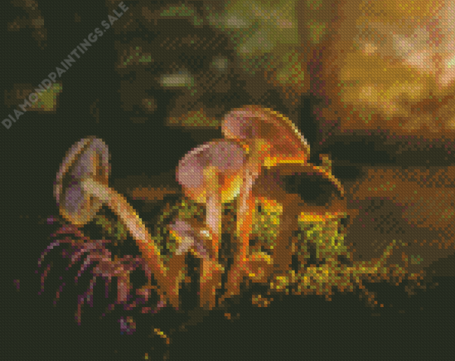 Pinecone And Mushrooms Diamond Painting