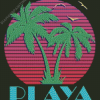 Playa Del Carmen Old Poster Illustration Art Diamond Painting