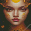 Powerful Golden Girl Diamond Painting