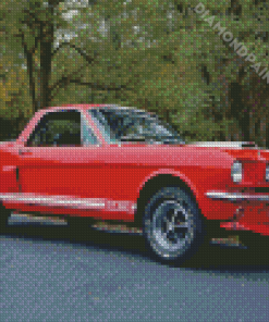 Red 66 Ford Mustang Diamond Painting