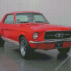 Red 66 Mustang Ford Car Diamond Painting