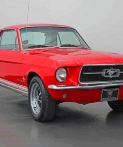 Red 66 Mustang Ford Car Diamond Painting