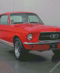 Red 66 Mustang Ford Car Diamond Painting