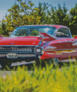 Red 1959 Cadillac Diamond Painting