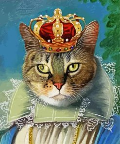 Royal Cat With Crown Diamond Painting