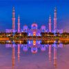 Sheikh Zayed Mosque Night Reflection Diamond Painting