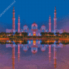 Sheikh Zayed Mosque Night Reflection Diamond Painting