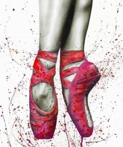 Splatter Red Ballet Shoes Diamond Painting