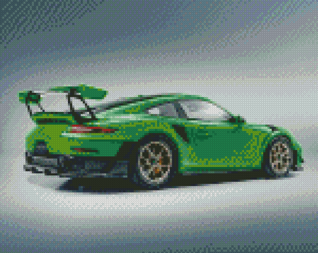 Sport Car Green Porsche GT2 Diamond Painting