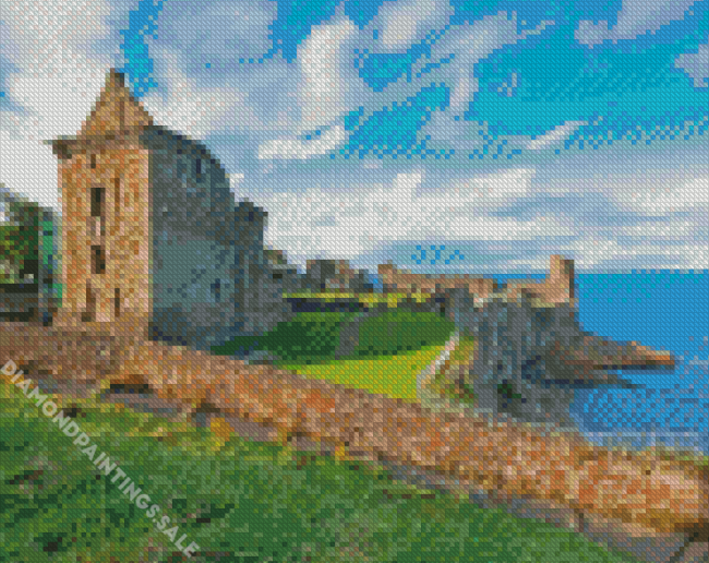 St Andrews Castle With Seascape Diamond Painting