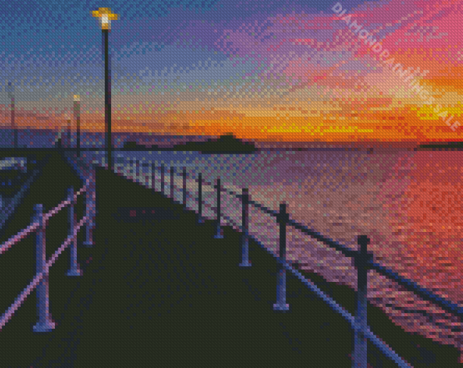 St Helier At Sunset Diamond Painting