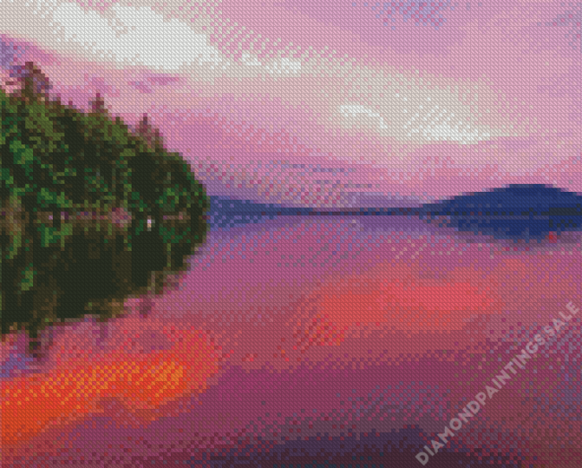 Sunset Reflection In Moosehead Lake Maine Diamond Painting