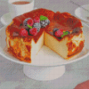 Tasty San Sebastian Cheesecake With Berries Diamond Painting