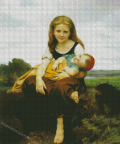 The Elder Sister William Adolphe Bouguereau Diamond Painting