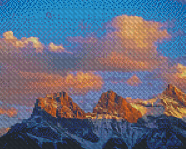 The Three Sisters Mountain Canmore Diamond Painting