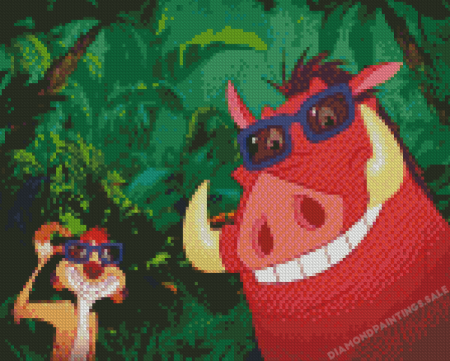 Timon And Pumbaa Diamond Painting