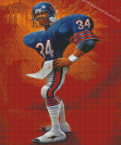 Walter Payton Caricature Diamond Painting