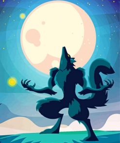 Werewolf Moon Illustration Diamond Painting