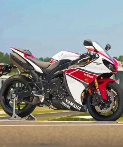 White And Red Yamaha YZF R1 Diamond Painting